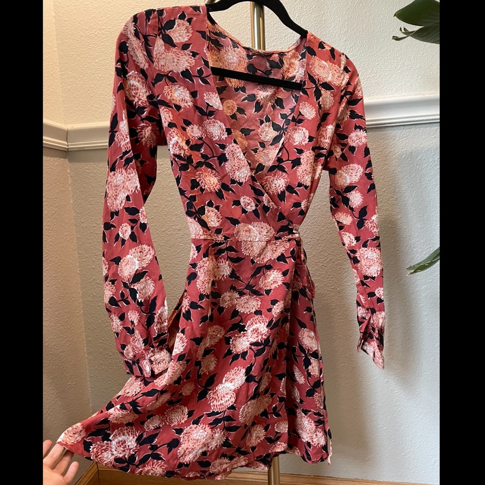 Obey floral wrap dress
